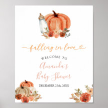 Bienvenue à la Baby Shower Orange Pumpkin Falling