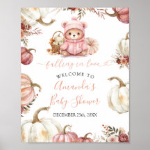 Bienvenue à la Baby Shower Ourson Citrouille Coup
