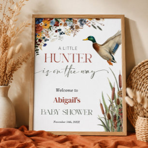 Affiche Bienvenue à la Baby Shower Petit Chasseur Canard C