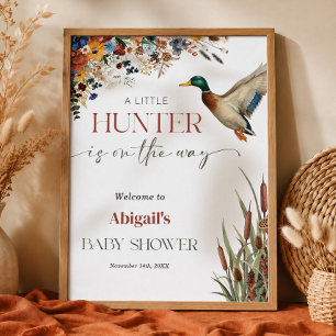 Affiche Bienvenue à la Baby Shower Petit Chasseur Canard C