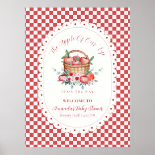 Affiche Bienvenue à la Baby Shower Pommes de récolte à car