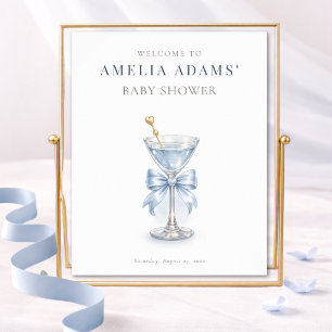 Affiche Bienvenue à la Baby Shower pour garçon : Arc-en-ci