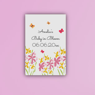 Affiche Bienvenue à la Baby Shower Rose Fleur Sauvage