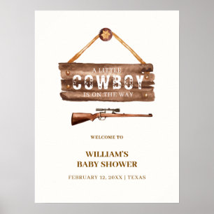 Affiche Bienvenue à la Baby Shower Rustique en Bois pour u