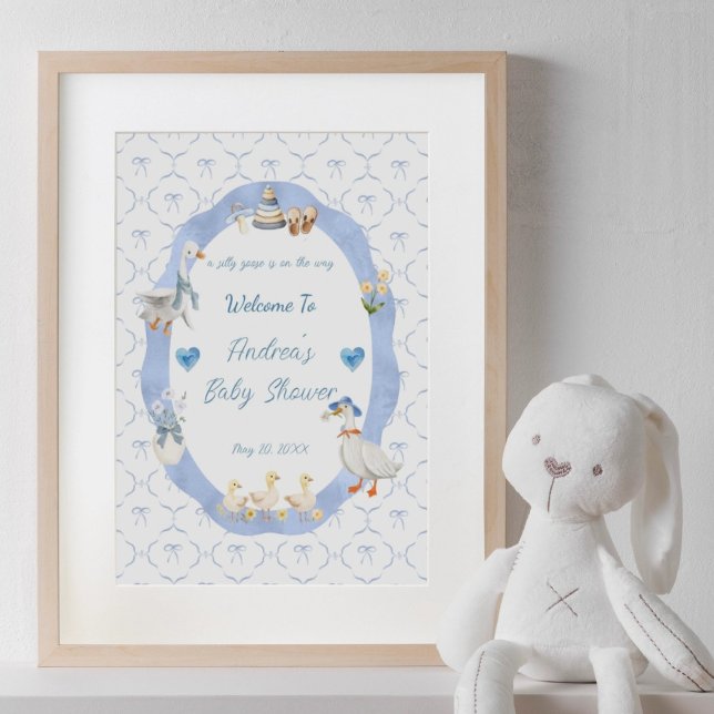Affiche Bienvenue à la Baby Shower Silly Goose pour Petit  (Créateur téléchargé)