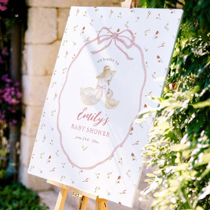 Affiche Bienvenue à la Baby Shower Silly Goose Wildflower