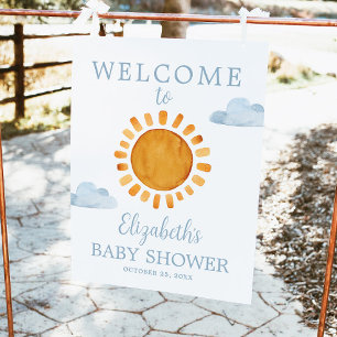 Affiche Bienvenue à la Baby Shower sous le Soleil 