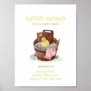 Affiche Bienvenue à la Baby Shower Splish Splash au Canard