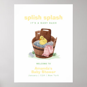 Affiche Bienvenue à la Baby Shower Splish Splash au Canard