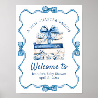 Affiche Bienvenue à la Baby-Shower sur le thème du Livre a