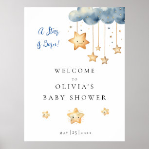 Affiche Bienvenue à la Baby Shower Une Étoile est Née