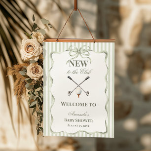 Affiche Bienvenue à la Baby Shower Vintage Nouveau dans le