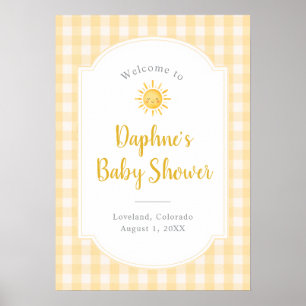 Affiche Bienvenue à la Baby Shower Yellow Sunshine
