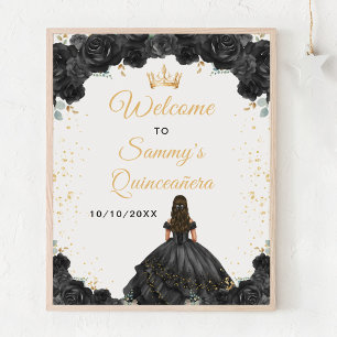 Affiche Bienvenue à la Black Princess Quinceañera