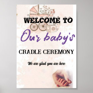 Affiche Bienvenue à la cérémonie du berceau de notre bébé
