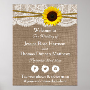Affiche Bienvenue à la collection de Mariages de tournesol