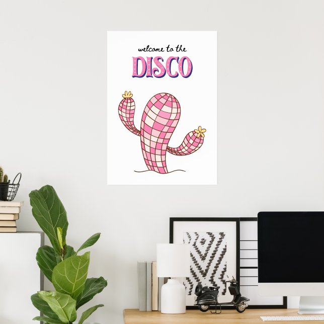 Affiche Bienvenue à la discothèque (Bureau à domicile)