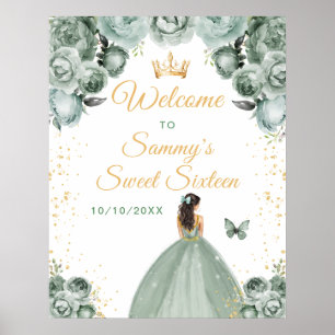 Affiche Bienvenue à la douce princesse aux cheveux bruns p