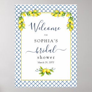 Affiche Bienvenue à la douche de mariage Main squeeze Lemo