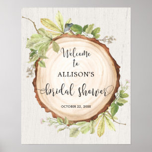 Affiche Bienvenue à la douche nuptiale champêtre en pleine