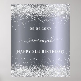 Affiche Bienvenue à la fête d'anniversaire avec nom et pai