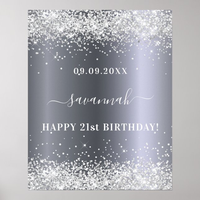 Affiche Bienvenue à la fête d'anniversaire avec nom et pai (Devant)