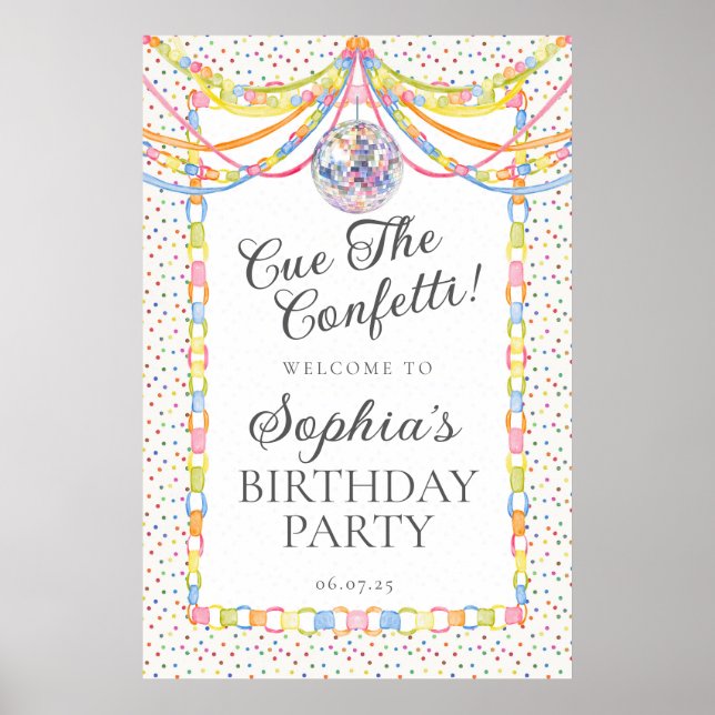 Affiche Bienvenue à la fête d'anniversaire Confiture de co (Devant)