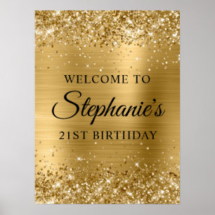 Affiche Bienvenue à la fête d'anniversaire de 21 ans Black