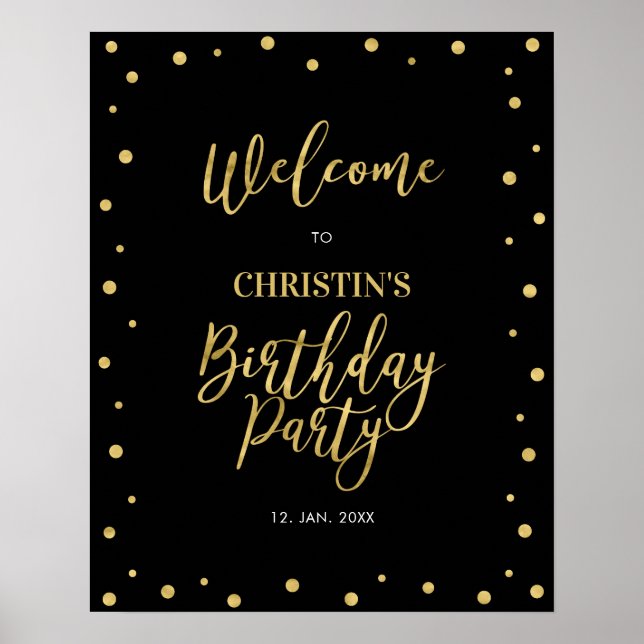 Affiche Bienvenue à la fête d'anniversaire de 50 ans avec  (Devant)