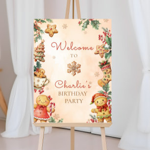 Affiche Bienvenue à la fête d'anniversaire de Noël