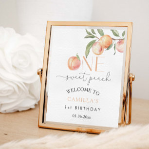 Affiche Bienvenue à la fête d'anniversaire de Sweet Peach