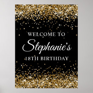 Affiche Bienvenue à la fête d'anniversaire des 18 ans avec
