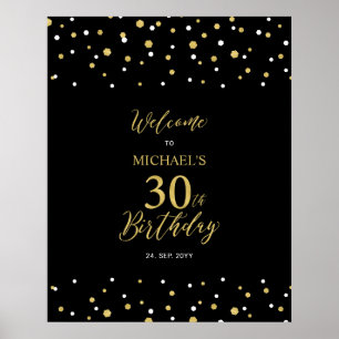 Affiche Bienvenue à la fête d'anniversaire des 30 ans avec