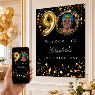 Affiche Bienvenue à la fête d'anniversaire des 90 ans de B