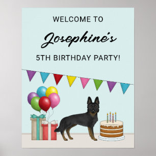 Affiche Bienvenue à la fête d'anniversaire du Berger Allem