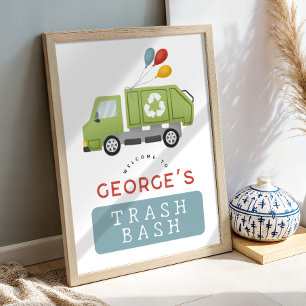 Affiche Bienvenue à la fête d'anniversaire du camion poube