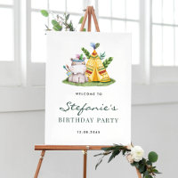 Bienvenue à la fête d'anniversaire Safari Hippopot
