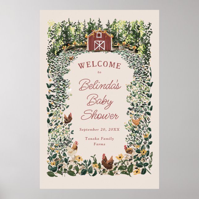 Affiche Bienvenue à la Fête de Bébé de la Grange Enchantée (Devant)