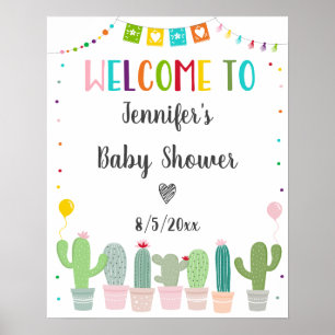 Affiche Bienvenue à la fête de bébé genre neutre Fiesta Ca