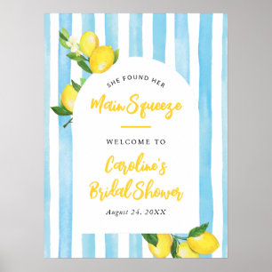 Affiche Bienvenue à la fête de fiançailles Main Squeeze Su