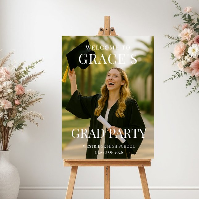 Affiche Bienvenue à la fête de fin d'études (Créateur téléchargé)