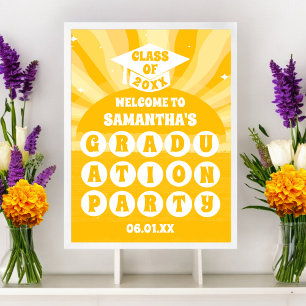 Affiche Bienvenue à la fête de graduation Retro Sunshine