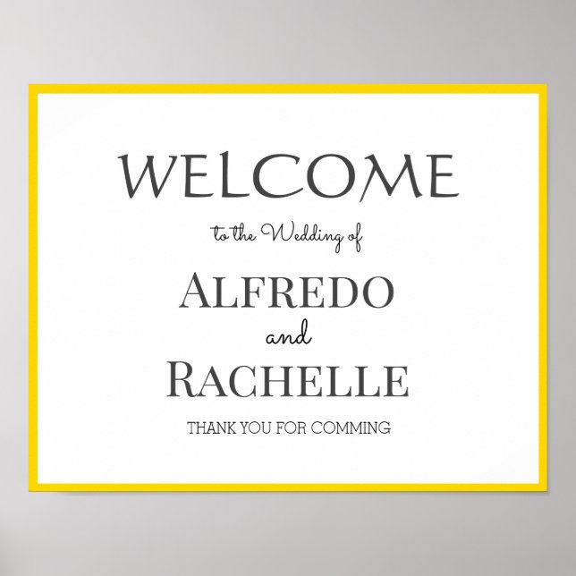 Affiche Bienvenue à la fête de mariage  (Devant)