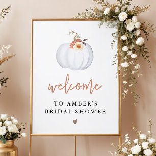 Affiche Bienvenue à la fête de mariage AMBER White Pumpkin