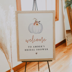 Affiche Bienvenue à la fête de mariage AMBER White Pumpkin