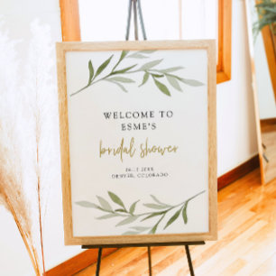 Affiche Bienvenue à la fête de mariage bohème de verdure d