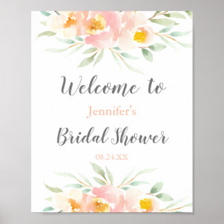 Affiche Bienvenue à la fête de mariage Rustic Blossom