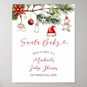 Affiche Bienvenue à la fête de Noël Bébé Sainte-Nuit Baby 