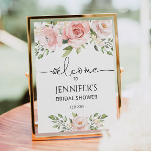 Affiche Bienvenue à la fête prénuptiale avec une touche de