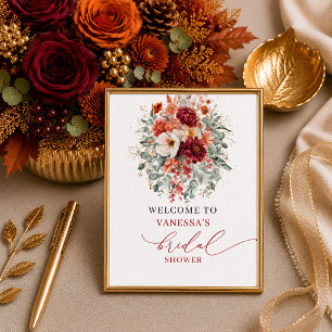 Affiche Bienvenue à la fête prénuptiale d'automne avec ver